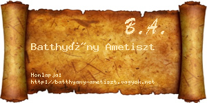 Batthyány Ametiszt névjegykártya